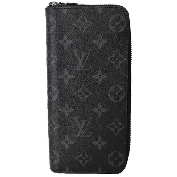 Louis Vuitton Long Vertical Monogram Wallet Zip Zippy Black Eclipse - Picture 1 of 5